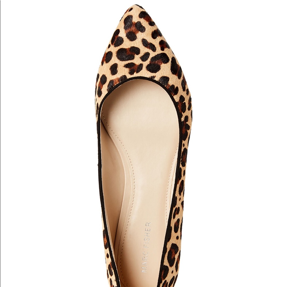 Marc Fisher Leopard Calf Hair Flats